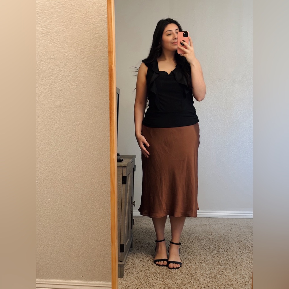 Satin Bronze Skirt - Nordstrom Rack, Like New